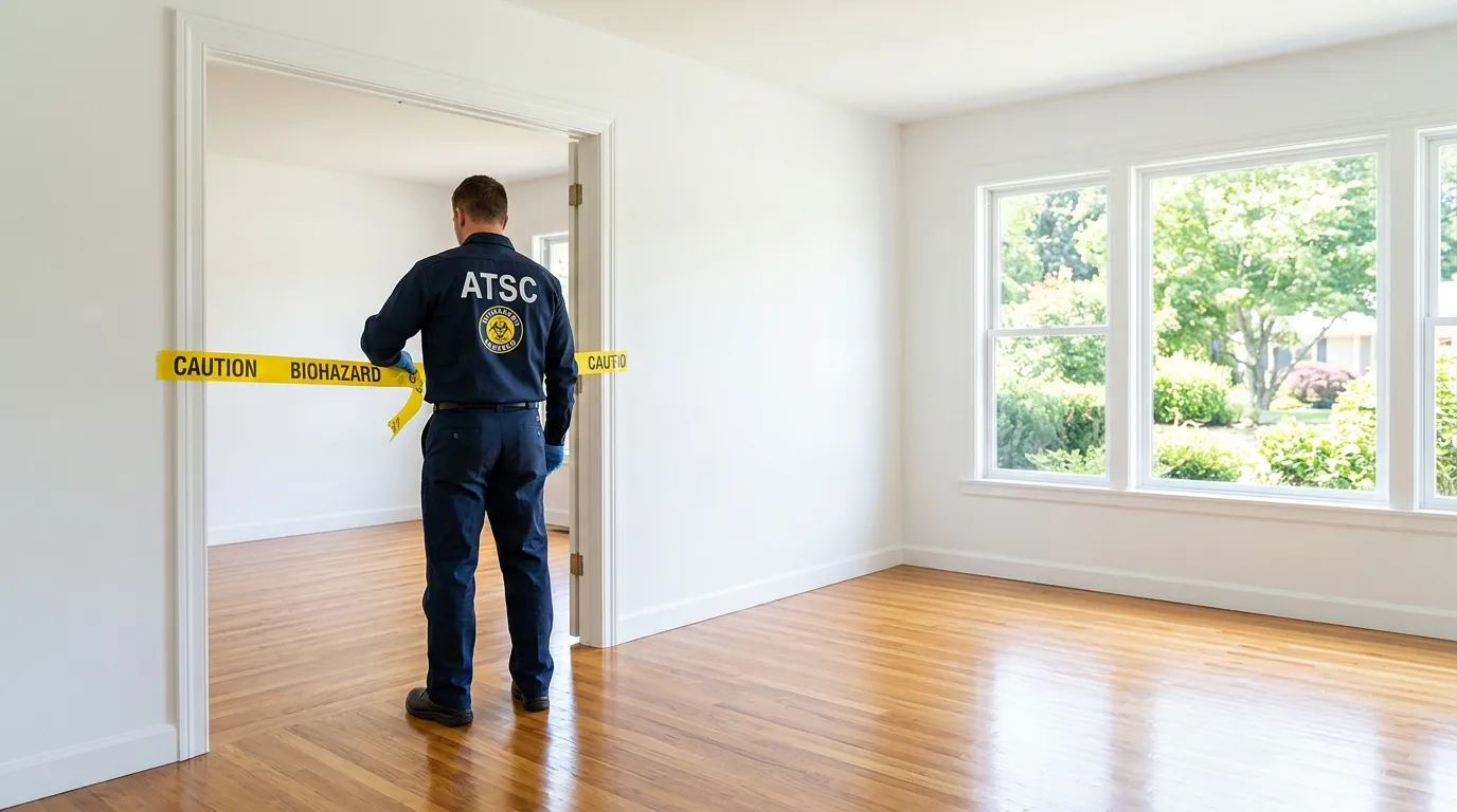 Certified biohazard cleanup crew performing Crime Scene Cleanup in Farmington
